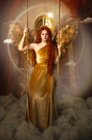 Heavenly Arch Renaissance Goddess Fabric Backdrop-Fabric Photography Backdrop-Snobby Drops Fabric Backdrops for Photography, Exclusive Designs by Tara Mapes Photography, Enchanted Eye Creations by Tara Mapes, photography backgrounds, photography backdrops, fast shipping, US backdrops, cheap photography backdrops