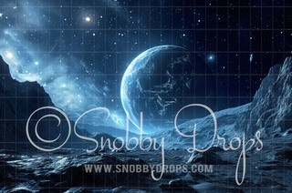 Blue Gray Outer Space Fabric Backdrop-Fabric Photography Backdrop-Snobby Drops Fabric Backdrops for Photography, Exclusive Designs by Tara Mapes Photography, Enchanted Eye Creations by Tara Mapes, photography backgrounds, photography backdrops, fast shipping, US backdrops, cheap photography backdrops