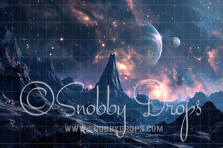 Planet Outer Space Fabric Backdrop-Fabric Photography Backdrop-Snobby Drops Fabric Backdrops for Photography, Exclusive Designs by Tara Mapes Photography, Enchanted Eye Creations by Tara Mapes, photography backgrounds, photography backdrops, fast shipping, US backdrops, cheap photography backdrops