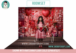Valentine Mail Room Fabric Backdrop-Fabric Photography Backdrop-Snobby Drops Fabric Backdrops for Photography, Exclusive Designs by Tara Mapes Photography, Enchanted Eye Creations by Tara Mapes, photography backgrounds, photography backdrops, fast shipping, US backdrops, cheap photography backdrops