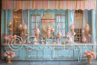 The Creamery Pastel Ice Cream Fabric Backdrop-Fabric Photography Backdrop-Snobby Drops Fabric Backdrops for Photography, Exclusive Designs by Tara Mapes Photography, Enchanted Eye Creations by Tara Mapes, photography backgrounds, photography backdrops, fast shipping, US backdrops, cheap photography backdrops