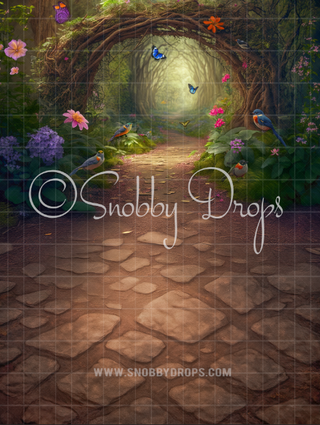 Snow White Forest Path Backdrop Sweep-Fabric Photography Sweep-Snobby Drops Fabric Backdrops for Photography, Exclusive Designs by Tara Mapes Photography, Enchanted Eye Creations by Tara Mapes, photography backgrounds, photography backdrops, fast shipping, US backdrops, cheap photography backdrops