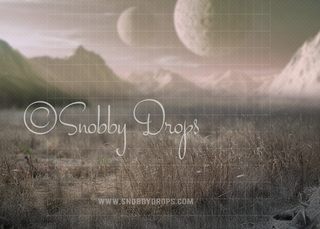 Alien Landscape Outer Space Fabric Backdrop-Fabric Photography Backdrop-Snobby Drops Fabric Backdrops for Photography, Exclusive Designs by Tara Mapes Photography, Enchanted Eye Creations by Tara Mapes, photography backgrounds, photography backdrops, fast shipping, US backdrops, cheap photography backdrops