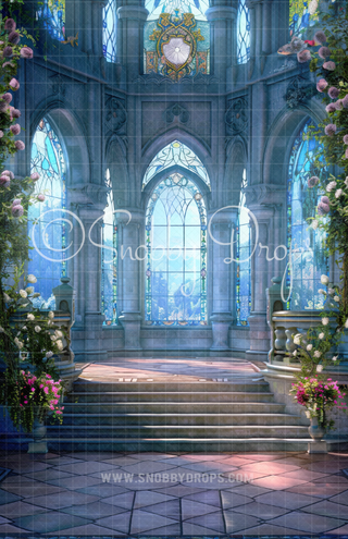 Aurora's Castle Room Fabric Backdrop Sweep-Fabric Photography Sweep-Snobby Drops Fabric Backdrops for Photography, Exclusive Designs by Tara Mapes Photography, Enchanted Eye Creations by Tara Mapes, photography backgrounds, photography backdrops, fast shipping, US backdrops, cheap photography backdrops
