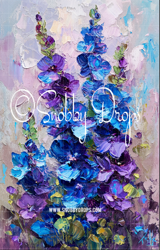 Blue and Pink Flowers Texture Fine Art Floral Fabric Backdrop Sweep-Fabric Photography Sweep-Snobby Drops Fabric Backdrops for Photography, Exclusive Designs by Tara Mapes Photography, Enchanted Eye Creations by Tara Mapes, photography backgrounds, photography backdrops, fast shipping, US backdrops, cheap photography backdrops