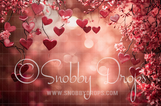 Blurred Bokeh and Blooms Valentine Fabric Backdrop-Fabric Photography Backdrop-Snobby Drops Fabric Backdrops for Photography, Exclusive Designs by Tara Mapes Photography, Enchanted Eye Creations by Tara Mapes, photography backgrounds, photography backdrops, fast shipping, US backdrops, cheap photography backdrops