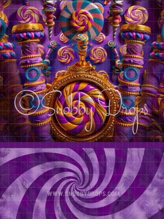 Chocolate Factory Candy Swirls Fabric Backdrop Wee Sweep-Fabric Photography Wee Sweep-Snobby Drops Fabric Backdrops for Photography, Exclusive Designs by Tara Mapes Photography, Enchanted Eye Creations by Tara Mapes, photography backgrounds, photography backdrops, fast shipping, US backdrops, cheap photography backdrops