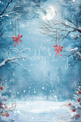 Christmas Bows Fabric Backdrop Sweep-Fabric Photography Sweep-Snobby Drops Fabric Backdrops for Photography, Exclusive Designs by Tara Mapes Photography, Enchanted Eye Creations by Tara Mapes, photography backgrounds, photography backdrops, fast shipping, US backdrops, cheap photography backdrops