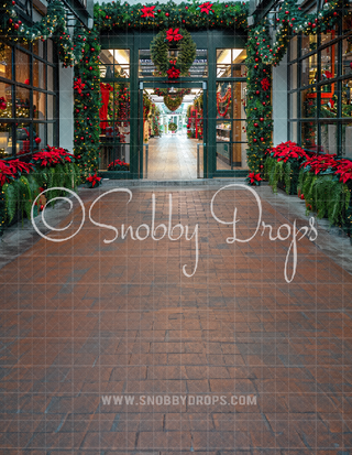 Christmas Shop Path Fabric Backdrop Sweep-Fabric Photography Sweep-Snobby Drops Fabric Backdrops for Photography, Exclusive Designs by Tara Mapes Photography, Enchanted Eye Creations by Tara Mapes, photography backgrounds, photography backdrops, fast shipping, US backdrops, cheap photography backdrops