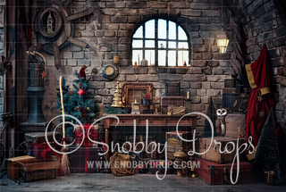 Christmas Wizard Room 3 Piece Room Set-Photography Backdrop 3P Room Set-Snobby Drops Fabric Backdrops for Photography, Exclusive Designs by Tara Mapes Photography, Enchanted Eye Creations by Tara Mapes, photography backgrounds, photography backdrops, fast shipping, US backdrops, cheap photography backdrops
