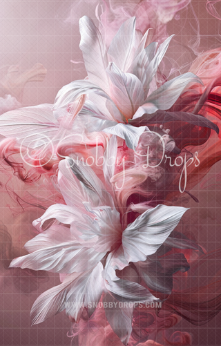 Coral Floral Dance Fine Art Floral Fabric Backdrop Sweep-Fabric Photography Sweep-Snobby Drops Fabric Backdrops for Photography, Exclusive Designs by Tara Mapes Photography, Enchanted Eye Creations by Tara Mapes, photography backgrounds, photography backdrops, fast shipping, US backdrops, cheap photography backdrops