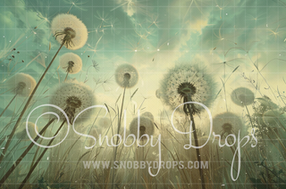 Dandelion Dreams Fine Art Floral Fabric Backdrop-Fabric Photography Backdrop-Snobby Drops Fabric Backdrops for Photography, Exclusive Designs by Tara Mapes Photography, Enchanted Eye Creations by Tara Mapes, photography backgrounds, photography backdrops, fast shipping, US backdrops, cheap photography backdrops