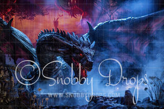 Dark Dragon Fabric Backdrop-Fabric Photography Backdrop-Snobby Drops Fabric Backdrops for Photography, Exclusive Designs by Tara Mapes Photography, Enchanted Eye Creations by Tara Mapes, photography backgrounds, photography backdrops, fast shipping, US backdrops, cheap photography backdrops