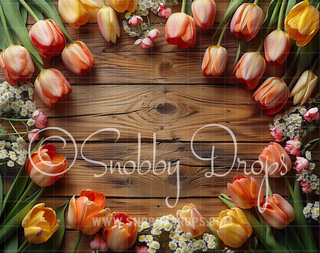 Easter Tulips Fabric Wee Drop-Fabric Photography Backdrop-Snobby Drops Fabric Backdrops for Photography, Exclusive Designs by Tara Mapes Photography, Enchanted Eye Creations by Tara Mapes, photography backgrounds, photography backdrops, fast shipping, US backdrops, cheap photography backdrops