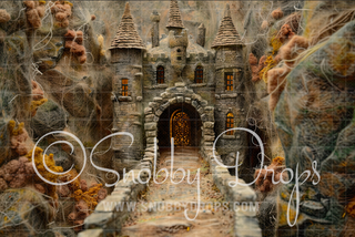 Feltsy Castle Felted Style Fabric Backdrop-Fabric Photography Backdrop-Snobby Drops Fabric Backdrops for Photography, Exclusive Designs by Tara Mapes Photography, Enchanted Eye Creations by Tara Mapes, photography backgrounds, photography backdrops, fast shipping, US backdrops, cheap photography backdrops