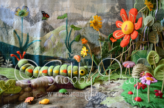 Feltsy Caterpillar Felted Style Fabric Backdrop-Fabric Photography Backdrop-Snobby Drops Fabric Backdrops for Photography, Exclusive Designs by Tara Mapes Photography, Enchanted Eye Creations by Tara Mapes, photography backgrounds, photography backdrops, fast shipping, US backdrops, cheap photography backdrops