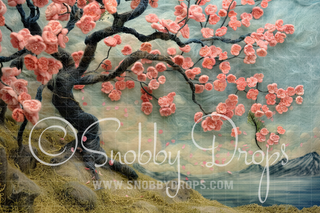Feltsy Cherry Blossom Tree Felted Style Fabric Backdrop-Fabric Photography Backdrop-Snobby Drops Fabric Backdrops for Photography, Exclusive Designs by Tara Mapes Photography, Enchanted Eye Creations by Tara Mapes, photography backgrounds, photography backdrops, fast shipping, US backdrops, cheap photography backdrops