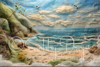 Feltsy Felted Style Beach Fabric Backdrop-Fabric Photography Backdrop-Snobby Drops Fabric Backdrops for Photography, Exclusive Designs by Tara Mapes Photography, Enchanted Eye Creations by Tara Mapes, photography backgrounds, photography backdrops, fast shipping, US backdrops, cheap photography backdrops