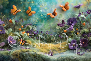 Feltsy Field of Flowers Felted Style Fabric Backdrop-Fabric Photography Backdrop-Snobby Drops Fabric Backdrops for Photography, Exclusive Designs by Tara Mapes Photography, Enchanted Eye Creations by Tara Mapes, photography backgrounds, photography backdrops, fast shipping, US backdrops, cheap photography backdrops