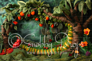 Feltsy Forest Caterpillar Felted Style Fabric Backdrop-Fabric Photography Backdrop-Snobby Drops Fabric Backdrops for Photography, Exclusive Designs by Tara Mapes Photography, Enchanted Eye Creations by Tara Mapes, photography backgrounds, photography backdrops, fast shipping, US backdrops, cheap photography backdrops