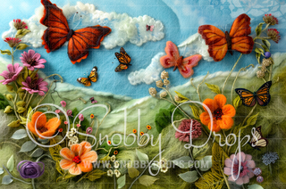 Feltsy Garden Felted Style Fabric Backdrop-Fabric Photography Backdrop-Snobby Drops Fabric Backdrops for Photography, Exclusive Designs by Tara Mapes Photography, Enchanted Eye Creations by Tara Mapes, photography backgrounds, photography backdrops, fast shipping, US backdrops, cheap photography backdrops