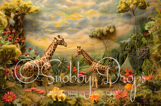 Feltsy Giraffes Felted Style Fabric Backdrop-Fabric Photography Backdrop-Snobby Drops Fabric Backdrops for Photography, Exclusive Designs by Tara Mapes Photography, Enchanted Eye Creations by Tara Mapes, photography backgrounds, photography backdrops, fast shipping, US backdrops, cheap photography backdrops