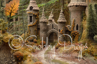 Feltsy Wizard Castle Felted Style Fabric Backdrop-Fabric Photography Backdrop-Snobby Drops Fabric Backdrops for Photography, Exclusive Designs by Tara Mapes Photography, Enchanted Eye Creations by Tara Mapes, photography backgrounds, photography backdrops, fast shipping, US backdrops, cheap photography backdrops