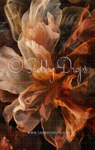 Fiery Floral Dance Fine Art Floral Fabric Backdrop Sweep-Fabric Photography Sweep-Snobby Drops Fabric Backdrops for Photography, Exclusive Designs by Tara Mapes Photography, Enchanted Eye Creations by Tara Mapes, photography backgrounds, photography backdrops, fast shipping, US backdrops, cheap photography backdrops