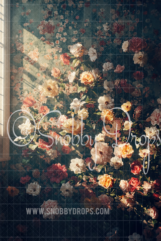 Floral Vines Studio Portrait Fabric Backdrop-Portrait Fabric Photography Backdrop-Snobby Drops Fabric Backdrops for Photography, Exclusive Designs by Tara Mapes Photography, Enchanted Eye Creations by Tara Mapes, photography backgrounds, photography backdrops, fast shipping, US backdrops, cheap photography backdrops