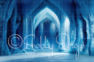 Frozen Ice Castle Arch Fabric Backdrop-Fabric Photography Backdrop-Snobby Drops Fabric Backdrops for Photography, Exclusive Designs by Tara Mapes Photography, Enchanted Eye Creations by Tara Mapes, photography backgrounds, photography backdrops, fast shipping, US backdrops, cheap photography backdrops