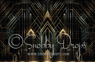 Gatsby Black Gold Art Deco Room Fabric Backdrop-Fabric Photography Backdrop-Snobby Drops Fabric Backdrops for Photography, Exclusive Designs by Tara Mapes Photography, Enchanted Eye Creations by Tara Mapes, photography backgrounds, photography backdrops, fast shipping, US backdrops, cheap photography backdrops