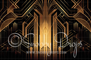 Gatsby Gold Black Art Deco Room Fabric Backdrop-Fabric Photography Backdrop-Snobby Drops Fabric Backdrops for Photography, Exclusive Designs by Tara Mapes Photography, Enchanted Eye Creations by Tara Mapes, photography backgrounds, photography backdrops, fast shipping, US backdrops, cheap photography backdrops
