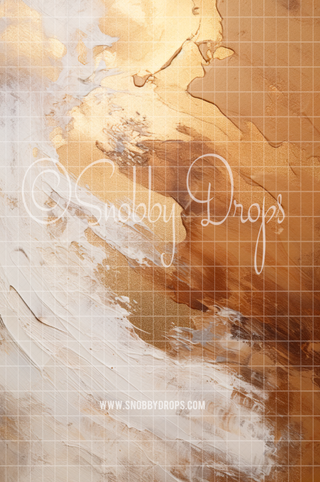 Gold and Brown Painterly Texture Fine Art Fabric Backdrop Sweep-Fabric Photography Sweep-Snobby Drops Fabric Backdrops for Photography, Exclusive Designs by Tara Mapes Photography, Enchanted Eye Creations by Tara Mapes, photography backgrounds, photography backdrops, fast shipping, US backdrops, cheap photography backdrops