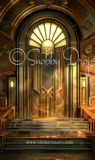 Gold Art Deco Fabric Backdrop Sweep-Fabric Photography Sweep-Snobby Drops Fabric Backdrops for Photography, Exclusive Designs by Tara Mapes Photography, Enchanted Eye Creations by Tara Mapes, photography backgrounds, photography backdrops, fast shipping, US backdrops, cheap photography backdrops