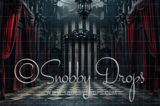 Gothic Circus Entrance Fabric Backdrop-Fabric Photography Backdrop-Snobby Drops Fabric Backdrops for Photography, Exclusive Designs by Tara Mapes Photography, Enchanted Eye Creations by Tara Mapes, photography backgrounds, photography backdrops, fast shipping, US backdrops, cheap photography backdrops