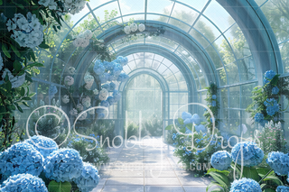 Hydrangea Greenhouse Fabric Backdrop-Fabric Photography Backdrop-Snobby Drops Fabric Backdrops for Photography, Exclusive Designs by Tara Mapes Photography, Enchanted Eye Creations by Tara Mapes, photography backgrounds, photography backdrops, fast shipping, US backdrops, cheap photography backdrops