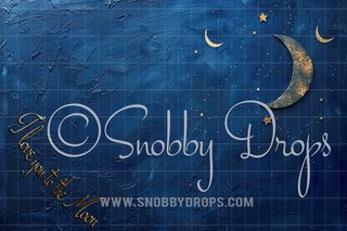 I Love You to the Moon Newborn Fabric Wee Drop-Fabric Photography Backdrop-Snobby Drops Fabric Backdrops for Photography, Exclusive Designs by Tara Mapes Photography, Enchanted Eye Creations by Tara Mapes, photography backgrounds, photography backdrops, fast shipping, US backdrops, cheap photography backdrops