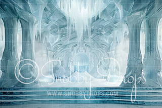 Ice Castle Stairs Fabric Backdrop-Fabric Photography Backdrop-Snobby Drops Fabric Backdrops for Photography, Exclusive Designs by Tara Mapes Photography, Enchanted Eye Creations by Tara Mapes, photography backgrounds, photography backdrops, fast shipping, US backdrops, cheap photography backdrops