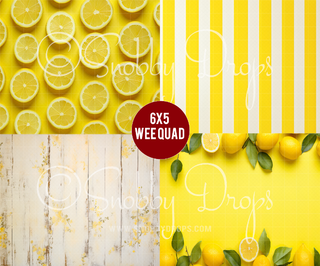 Lemons Wee Quad-Wee Quad Rubber Photography Backdrop-Snobby Drops Fabric Backdrops for Photography, Exclusive Designs by Tara Mapes Photography, Enchanted Eye Creations by Tara Mapes, photography backgrounds, photography backdrops, fast shipping, US backdrops, cheap photography backdrops