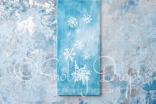 Light Blue Frozen Snowflakes Skinny-Drop-on-Drop Fine Art Fabric Backdrop-Skinny-Drop-on-Drop Fabric Backdrop-Snobby Drops Fabric Backdrops for Photography, Exclusive Designs by Tara Mapes Photography, Enchanted Eye Creations by Tara Mapes, photography backgrounds, photography backdrops, fast shipping, US backdrops, cheap photography backdrops