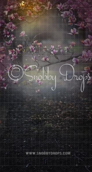 Magnolia Tree Fabric Backdrop Sweep-Fabric Photography Sweep-Snobby Drops Fabric Backdrops for Photography, Exclusive Designs by Tara Mapes Photography, Enchanted Eye Creations by Tara Mapes, photography backgrounds, photography backdrops, fast shipping, US backdrops, cheap photography backdrops