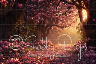 Magnolia Tree Path Backdrop-Fabric Photography Backdrop-Snobby Drops Fabric Backdrops for Photography, Exclusive Designs by Tara Mapes Photography, Enchanted Eye Creations by Tara Mapes, photography backgrounds, photography backdrops, fast shipping, US backdrops, cheap photography backdrops
