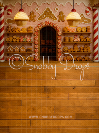 Painterly Christmas Candy Shop Fabric Backdrop Sweep-Fabric Photography Sweep-Snobby Drops Fabric Backdrops for Photography, Exclusive Designs by Tara Mapes Photography, Enchanted Eye Creations by Tara Mapes, photography backgrounds, photography backdrops, fast shipping, US backdrops, cheap photography backdrops