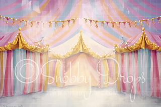 Painterly Pastel Circus Tent Fabric Backdrop-Fabric Photography Backdrop-Snobby Drops Fabric Backdrops for Photography, Exclusive Designs by Tara Mapes Photography, Enchanted Eye Creations by Tara Mapes, photography backgrounds, photography backdrops, fast shipping, US backdrops, cheap photography backdrops