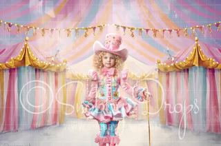 Painterly Pastel Circus Tent Fabric Backdrop-Fabric Photography Backdrop-Snobby Drops Fabric Backdrops for Photography, Exclusive Designs by Tara Mapes Photography, Enchanted Eye Creations by Tara Mapes, photography backgrounds, photography backdrops, fast shipping, US backdrops, cheap photography backdrops