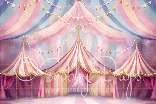 Painterly Pastel Circus Tent Fabric Backdrop-Fabric Photography Backdrop-Snobby Drops Fabric Backdrops for Photography, Exclusive Designs by Tara Mapes Photography, Enchanted Eye Creations by Tara Mapes, photography backgrounds, photography backdrops, fast shipping, US backdrops, cheap photography backdrops