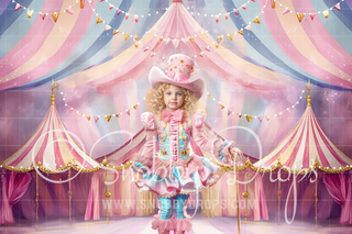 Painterly Pastel Circus Tent Fabric Backdrop-Fabric Photography Backdrop-Snobby Drops Fabric Backdrops for Photography, Exclusive Designs by Tara Mapes Photography, Enchanted Eye Creations by Tara Mapes, photography backgrounds, photography backdrops, fast shipping, US backdrops, cheap photography backdrops