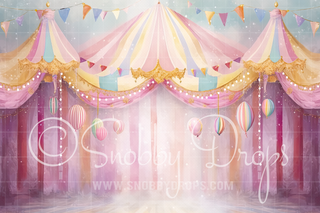 Painterly Pastel Circus Tent Fabric Backdrop-Fabric Photography Backdrop-Snobby Drops Fabric Backdrops for Photography, Exclusive Designs by Tara Mapes Photography, Enchanted Eye Creations by Tara Mapes, photography backgrounds, photography backdrops, fast shipping, US backdrops, cheap photography backdrops