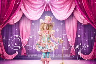 Painterly Stars Pink and Purple Pastel Circus Tent Fabric Backdrop-Fabric Photography Backdrop-Snobby Drops Fabric Backdrops for Photography, Exclusive Designs by Tara Mapes Photography, Enchanted Eye Creations by Tara Mapes, photography backgrounds, photography backdrops, fast shipping, US backdrops, cheap photography backdrops