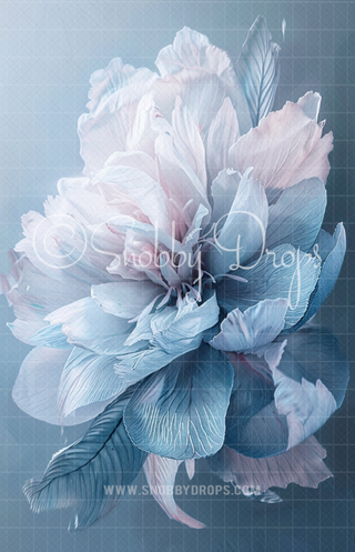 Pale Pink and Blue Floral Dance Fine Art Floral Fabric Backdrop Sweep-Fabric Photography Sweep-Snobby Drops Fabric Backdrops for Photography, Exclusive Designs by Tara Mapes Photography, Enchanted Eye Creations by Tara Mapes, photography backgrounds, photography backdrops, fast shipping, US backdrops, cheap photography backdrops
